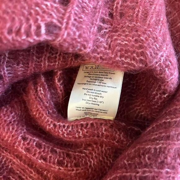 BEST Sezane Alma Cardigan Small Rosewood Pink Kid Mohair Sweater Knit French - Picture 10 of 11